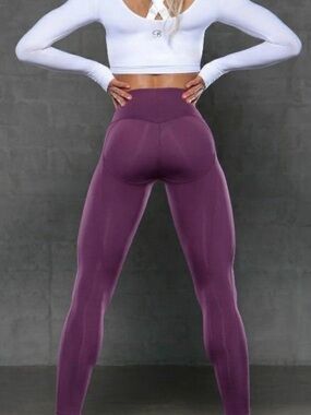 Bombshell Sportswear Deep Plum High-Waist Leggings
